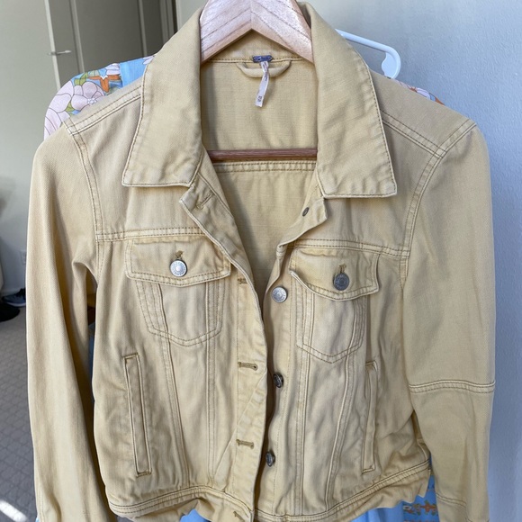 Free People Yellow Denim Jacket - Picture 2 of 2